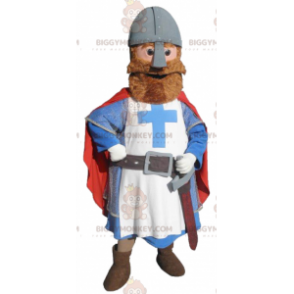 Kostým s maskotem rytíře BIGGYMONKEY™ v červeno-modré a bílé –