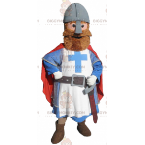 Ritter BIGGYMONKEY™ Maskottchenkostüm in Rot, Blau und Weiß -