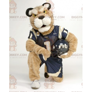 Traje de mascote BIGGYMONKEY™ Tigre bege em roupas esportivas –