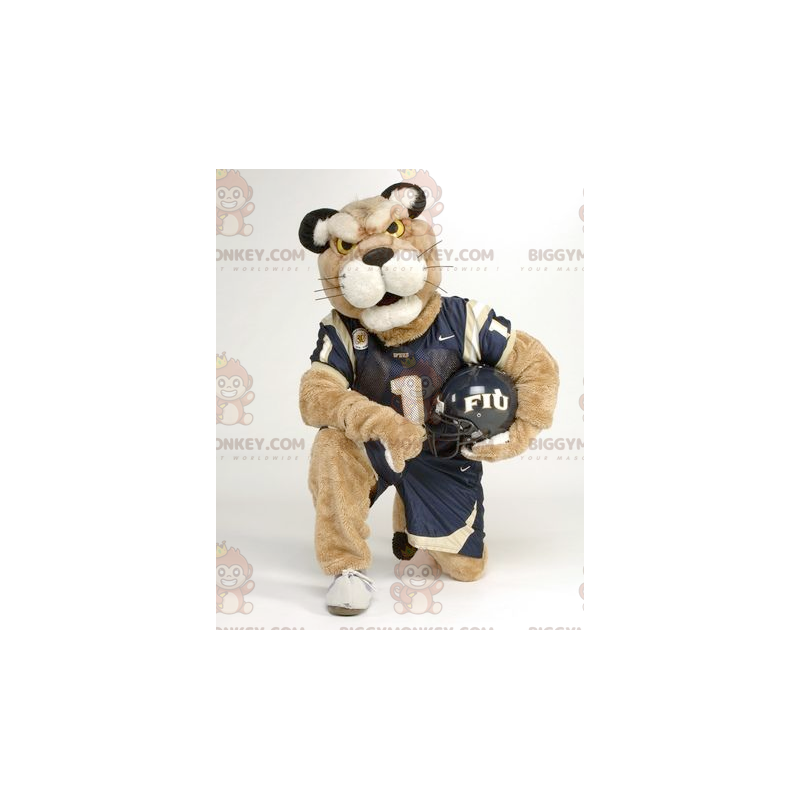 Disfraz de mascota BIGGYMONKEY™ Tigre beige en ropa deportiva - Disfraz de mascota BIGGYMONKEY™ Tigre beige en ropa deportiva -