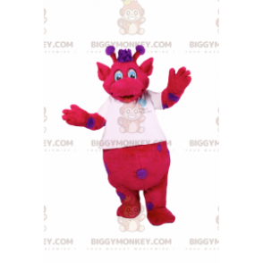 BIGGYMONKEY™ karakter mascotte kostuum fushia met paarse vlekken - Menselijke mascottes - BIGGYMONKEY_016384 - BiggyMonkey.com