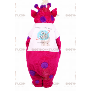 BIGGYMONKEY™ karakter mascotte kostuum fushia met paarse vlekken - Menselijke mascottes - BIGGYMONKEY_016384 - BiggyMonkey.com