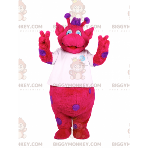 BIGGYMONKEY™ karakter mascotte kostuum fushia met paarse vlekken - Menselijke mascottes - BIGGYMONKEY_016384 - BiggyMonkey.com
