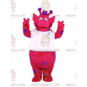BIGGYMONKEY™ karakter mascotte kostuum fushia met paarse vlekken - Menselijke mascottes - BIGGYMONKEY_016384 - BiggyMonkey.com