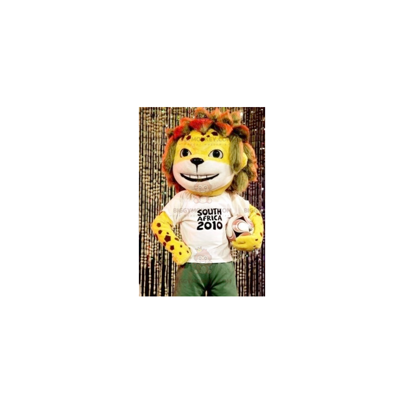 Disfraz de mascota BIGGYMONKEY™ del pequeño tigre amarillo FIFA Disfraz de mascota BIGGYMONKEY™ del pequeño tigre amarillo FIFA