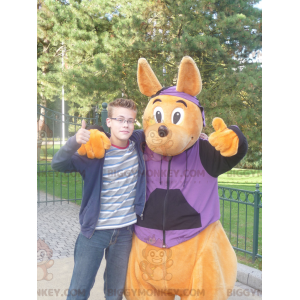 Walibi Orange Kangaroo BIGGYMONKEY™ Mascot Costume -