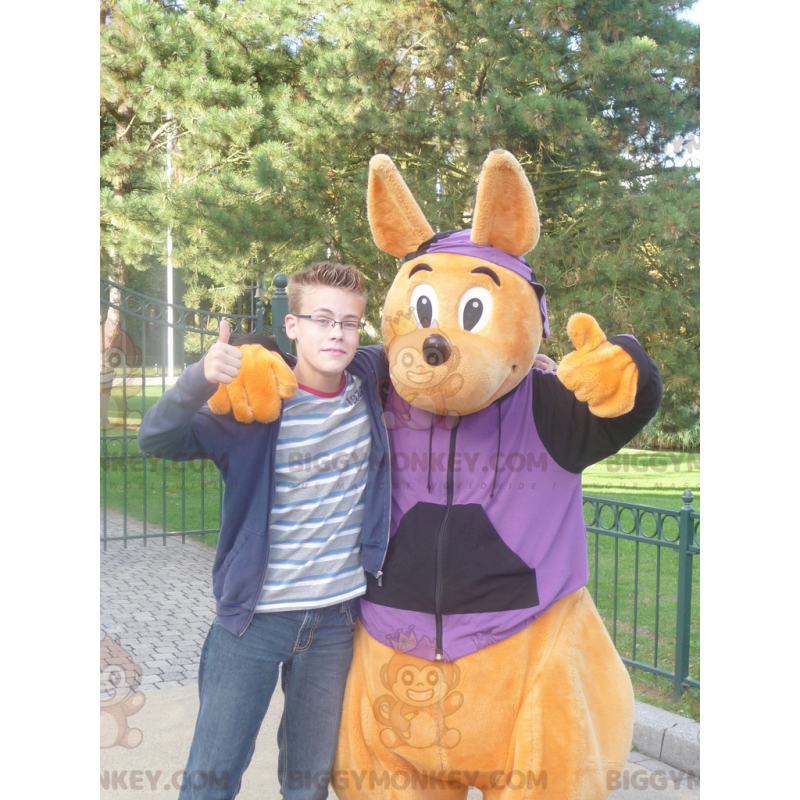 Kostým maskota Walibi Orange Kangaroo BIGGYMONKEY™ - Klokaní maskoti - BIGGYMONKEY_02006 - BiggyMonkey.com