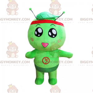 BIGGYMONKEY™ Little Round Green Man Mascot Costume -