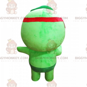 BIGGYMONKEY™ Kleines rundes grünes Männchen-Maskottchen-Kostüm