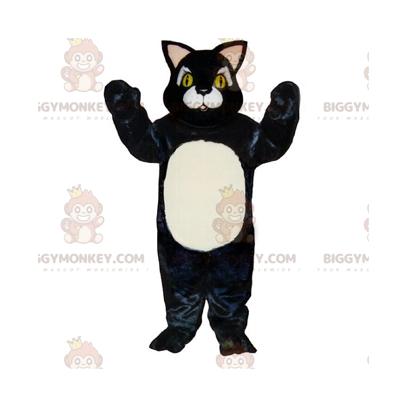 Disfraz de mascota de pequeño gato negro con barriga blanca Disfraz de mascota de pequeño gato negro con barriga blanca