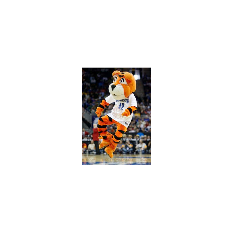 Costume mascotte BIGGYMONKEY™ tigre arancione bianca e nera - Costume mascotte BIGGYMONKEY™ tigre arancione bianca e nera -