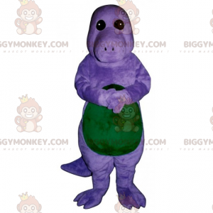 BIGGYMONKEY™ Little Purple and Green dino-maskottiasu -
