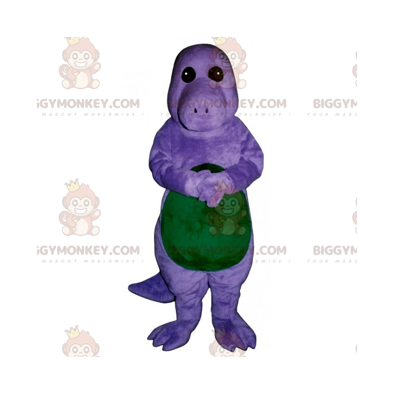 Traje de mascote de dinossauro pequeno roxo e verde BIGGYMONKEY™ - Mascotes de dinossauros - BiggyMonkey.com