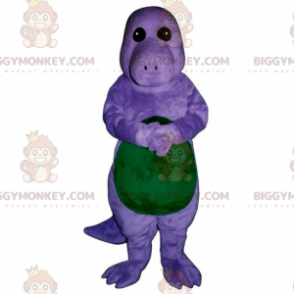 Traje de mascote de dinossauro pequeno roxo e verde BIGGYMONKEY™ - Mascotes de dinossauros - BiggyMonkey.com