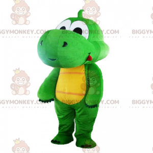 BIGGYMONKEY™ Costume da mascotte da piccolo dinosauro verde con