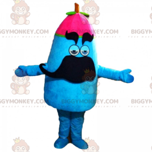 BIGGYMONKEY™ Mascot Costume Blue Character With Pink Beanie -