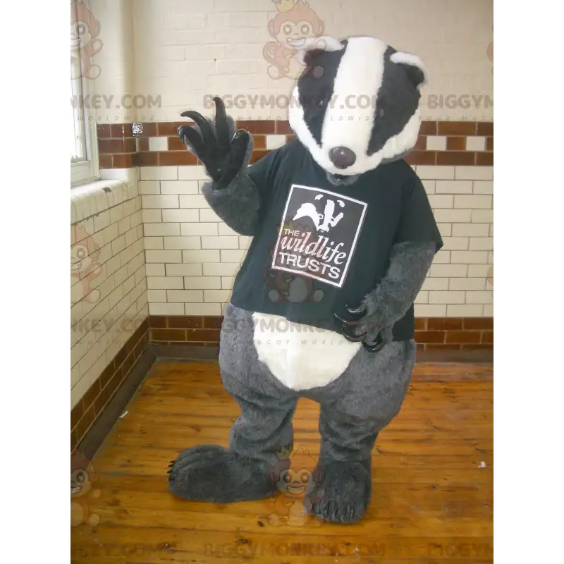 Giant Black and White Gray Mole BIGGYMONKEY™ Mascot Costume – Giant Black and White Gray Mole BIGGYMONKEY™ Mascot Costume –