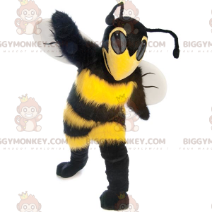 Belle Costume de mascotte BIGGYMONKEY™ jaune et noire d'abeille