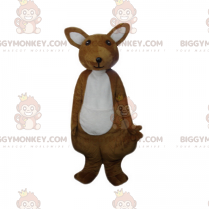 Lille brun og hvid kænguru BIGGYMONKEY™ maskotkostume -