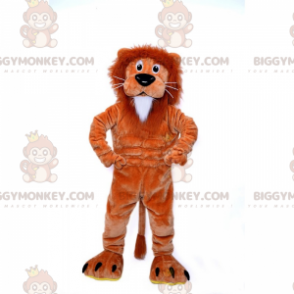 Traje de mascote BIGGYMONKEY™ de leãozinho marrom e branco –