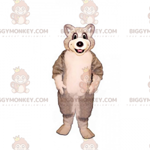 Little White and Gray Wolf BIGGYMONKEY™ Mascot Costume -