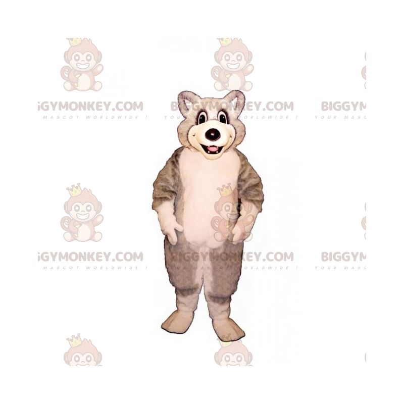 Little White and Grey Wolf BIGGYMONKEY™ Maskottchen-Kostüm - Little White and Grey Wolf BIGGYMONKEY™ Maskottchen-Kostüm -