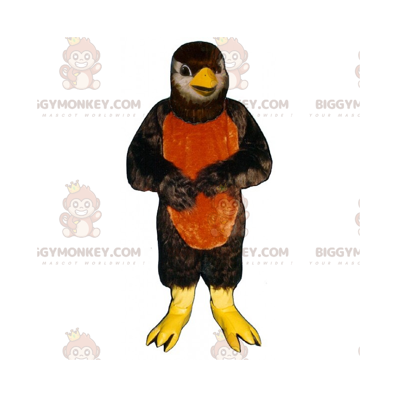 Costume de mascotte BIGGYMONKEY™ de petit oiseau au ventre Costume de mascotte BIGGYMONKEY™ de petit oiseau au ventre