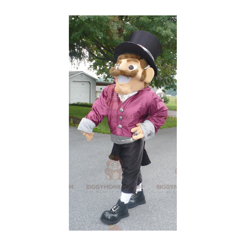 BIGGYMONKEY™ mascottekostuum van een lachende man gekleed in BIGGYMONKEY™ mascottekostuum van een lachende man gekleed in