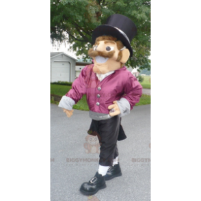 BIGGYMONKEY™ mascottekostuum van een lachende man gekleed in