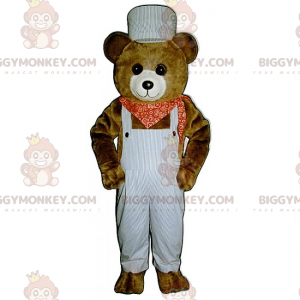 BIGGYMONKEY™ Little Brown Bear Cub Mascot Costume with Overalls