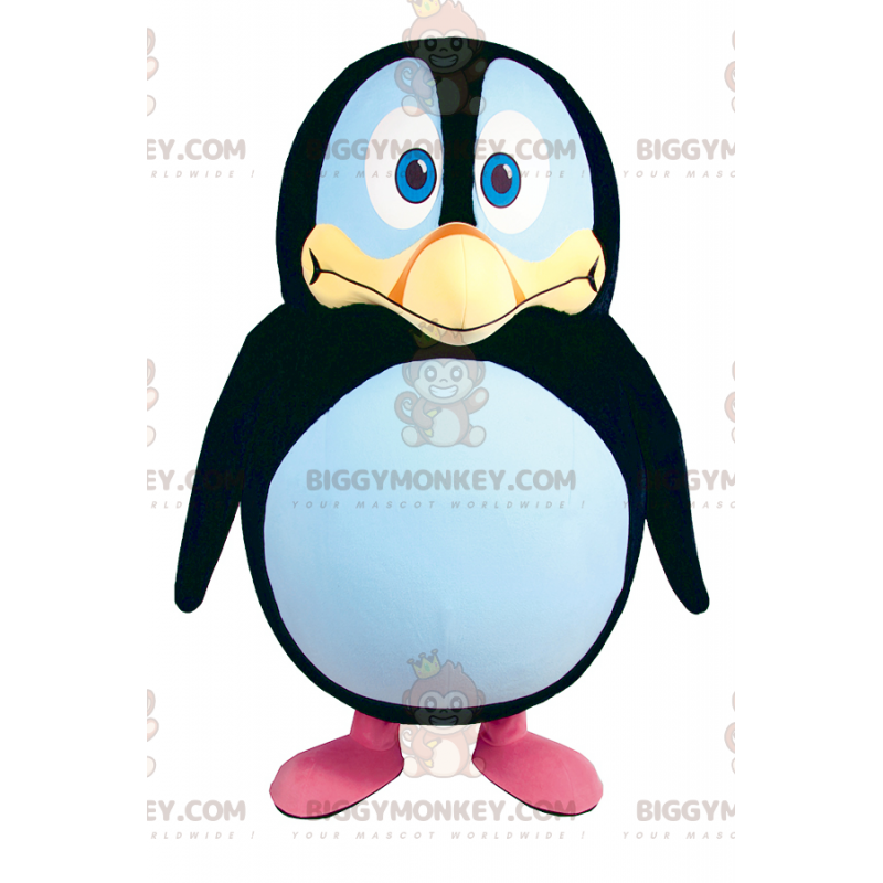 Costume da mascotte pinguino tondo dai piedi rosa BIGGYMONKEY™ Costume da mascotte pinguino tondo dai piedi rosa BIGGYMONKEY™