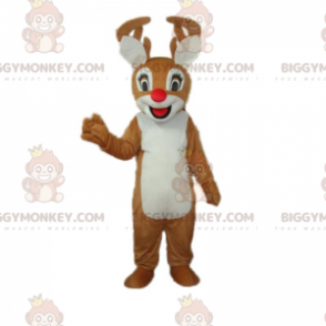 BIGGYMONKEY™ Smiling Little Red Nose Reindeer Mascot Costume - Deer and doe mascots - BIGGYMONKEY_016514 - BiggyMonkey.com