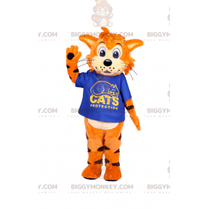 Orange Tiger Cub BIGGYMONKEY™ Mascot Costume With Tee Shirt -