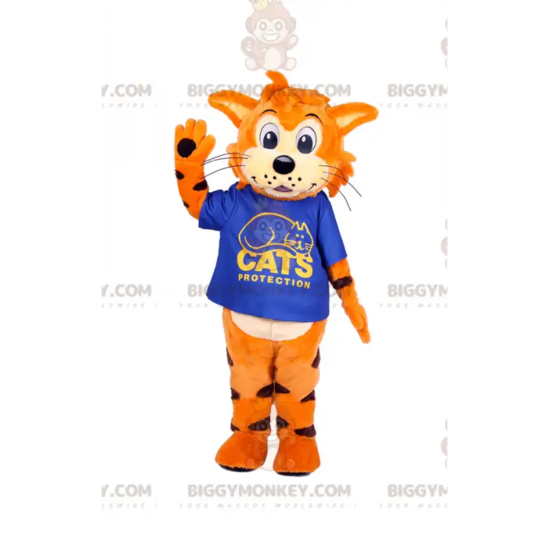 Orange Tiger Cub BIGGYMONKEY™ Mascot Costume With Tee Shirt - Orange Tiger Cub BIGGYMONKEY™ Mascot Costume With Tee Shirt -