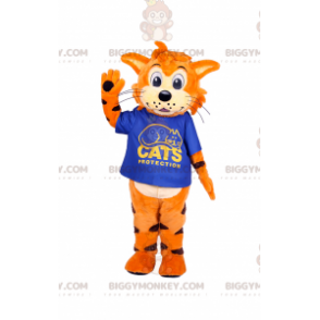 Orange Tiger Cub BIGGYMONKEY™ Maskottchen-Kostüm mit T-Shirt -