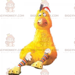 Costume de mascotte BIGGYMONKEY™ de poule jaune de coq tout