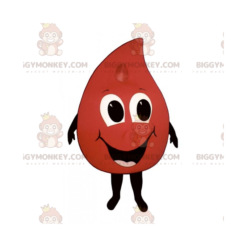 BIGGYMONKEY™ Mascottekostuum Kleine rode druppel met glimlach - BIGGYMONKEY™ Mascottekostuum Kleine rode druppel met glimlach -