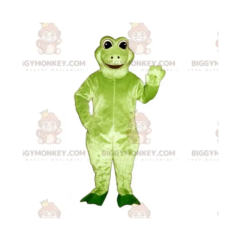 Lächelnder kleiner Frosch BIGGYMONKEY™ Maskottchen-Kostüm - Lächelnder kleiner Frosch BIGGYMONKEY™ Maskottchen-Kostüm -