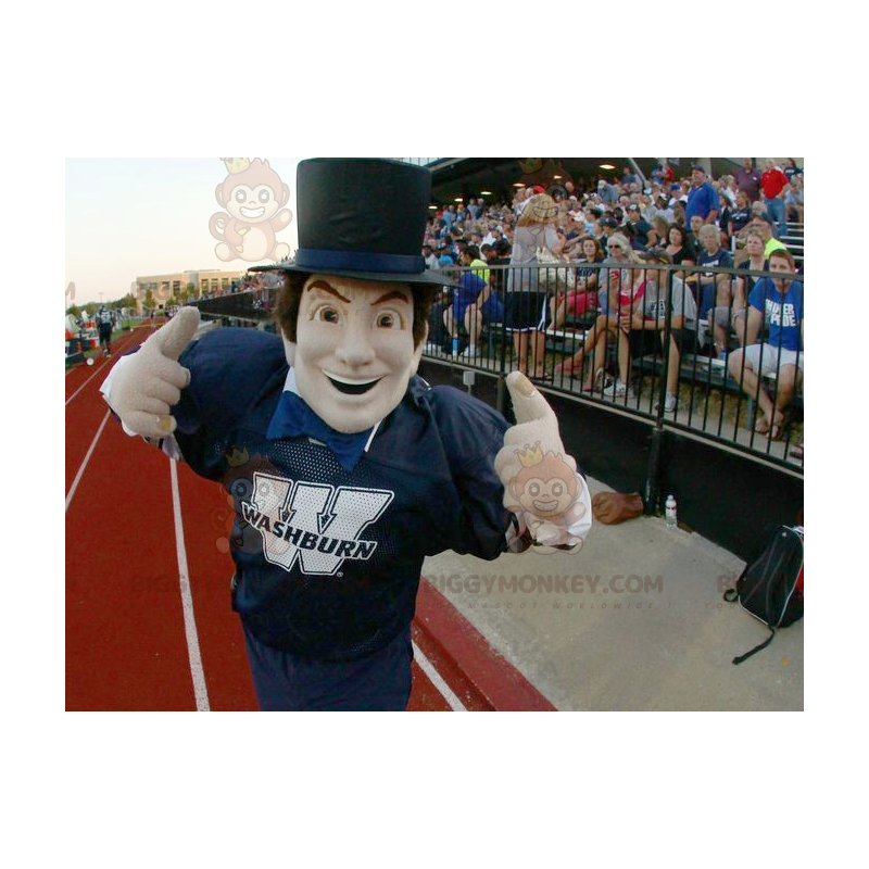 BIGGYMONKEY™ Mascot Costume of Man i sportkläder med topphatt - BIGGYMONKEY™ Mascot Costume of Man i sportkläder med topphatt -