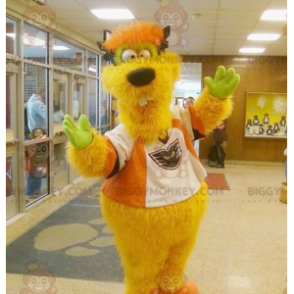 BIGGYMONKEY™ Divertido disfraz de mascota de monstruo naranja