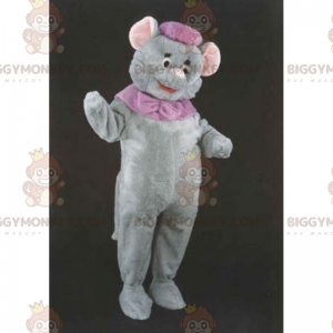 Fantasia e chapéu de mascote BIGGYMONKEY™ de ratinho cinza –