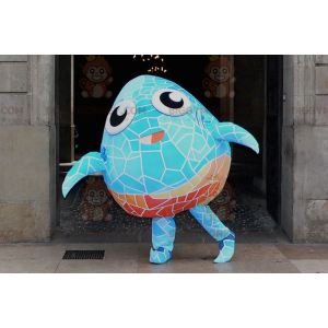 Disfraz de mascota BIGGYMONKEY™ de bonito pez azul y naranja
