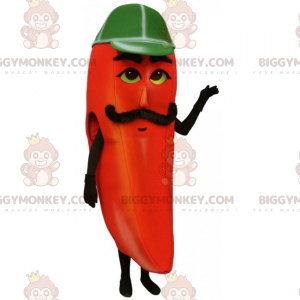 Mustache Chili Pepper BIGGYMONKEY™ maskotkostyme - Matmaskot - BIGGYMONKEY_016572 - BiggyMonkey.com