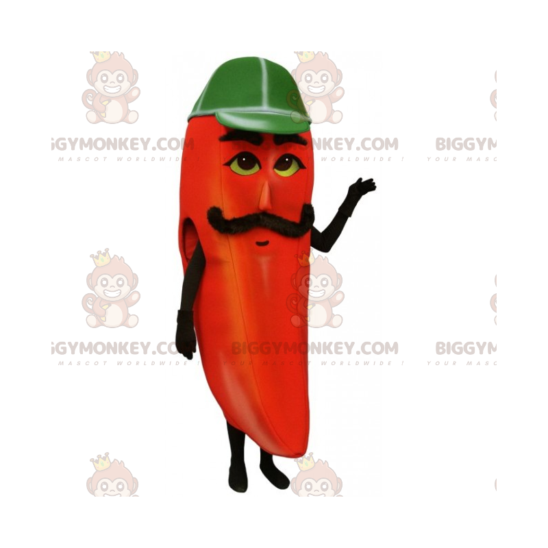 Mustache Chili Pepper BIGGYMONKEY™ maskot kostume - Mustache Chili Pepper BIGGYMONKEY™ maskot kostume -