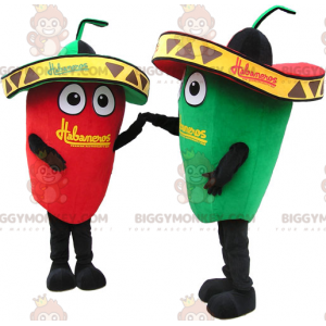 Costume de mascotte BIGGYMONKEY™ de piment rouge et vert avec