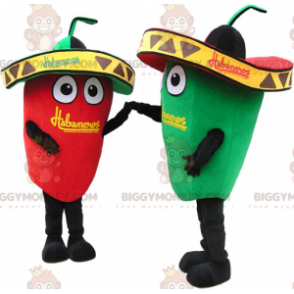 Costume de mascotte BIGGYMONKEY™ de piment rouge et vert avec