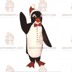  Penguin BIGGYMONKEY™ maskottiasu joulupukin hatulla - Kalojen maskotit - BIGGYMONKEY_016586 - BiggyMonkey.com
