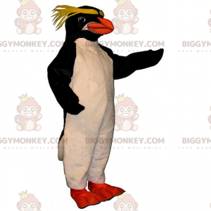 Pinguin BIGGYMONKEY™ Maskottchenkostüm mit gelber Mähne -