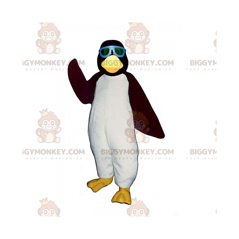 Kostium maskotki pingwina BIGGYMONKEY™ z niebieskimi okularami Kostium maskotki pingwina BIGGYMONKEY™ z niebieskimi okularami