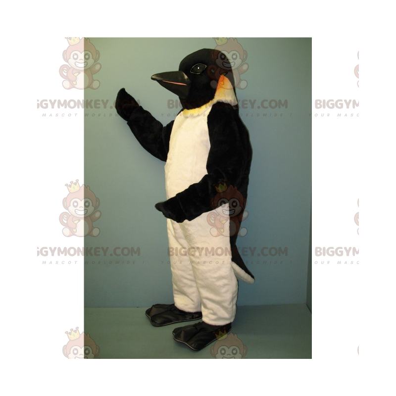 Costume de mascotte BIGGYMONKEY™ de pingouin avec tète noire - Costume de mascotte BIGGYMONKEY™ de pingouin avec tète noire -